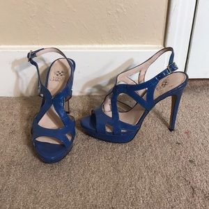 Vince Camuto strappy blue heels